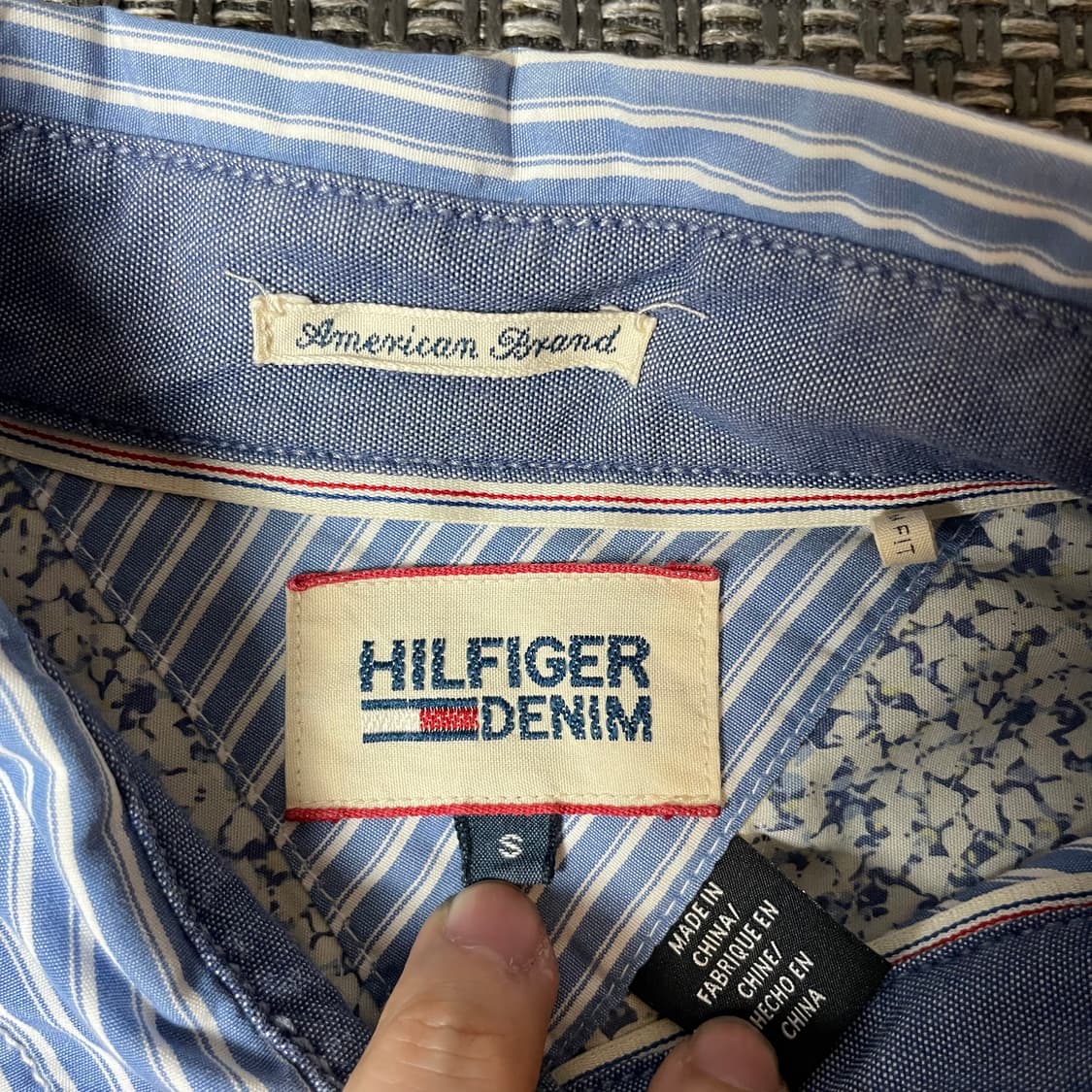 타미힐피거 블루 스트라이프 셔츠 S 상품이미지4