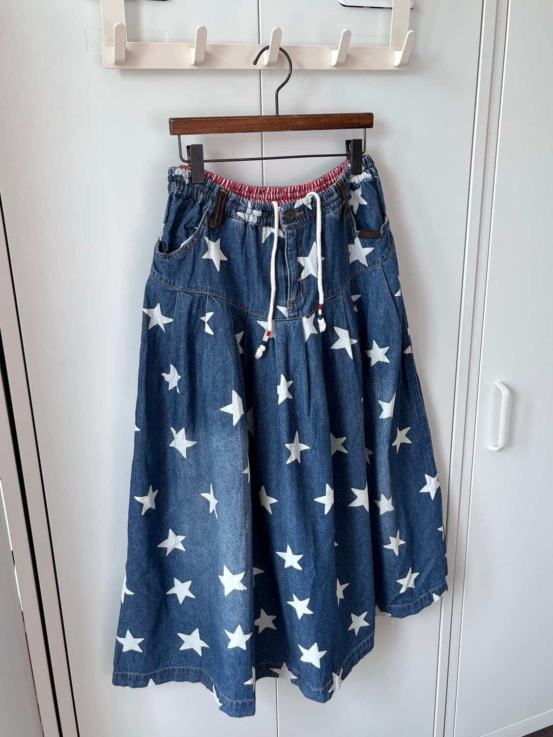 Rough 별 패턴 데님 롱 스커트 상품이미지3