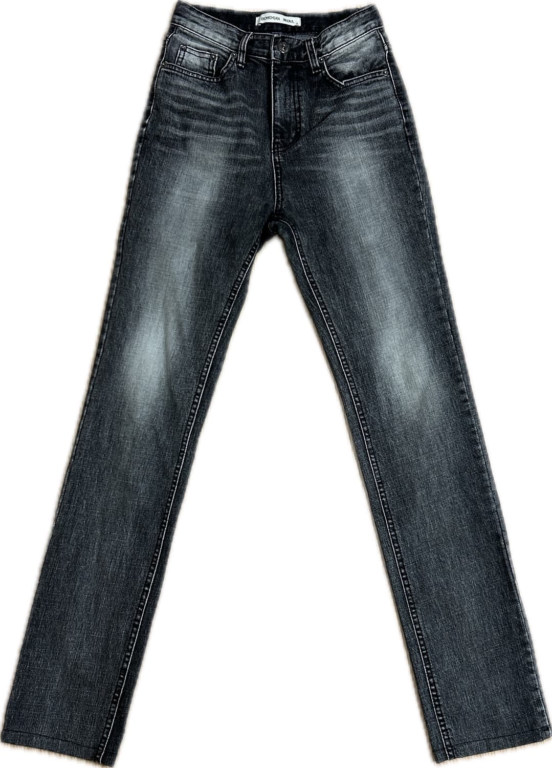 보헤미안서울 하이웨스트 스트레이트 팬츠, 그레이 상품이미지5