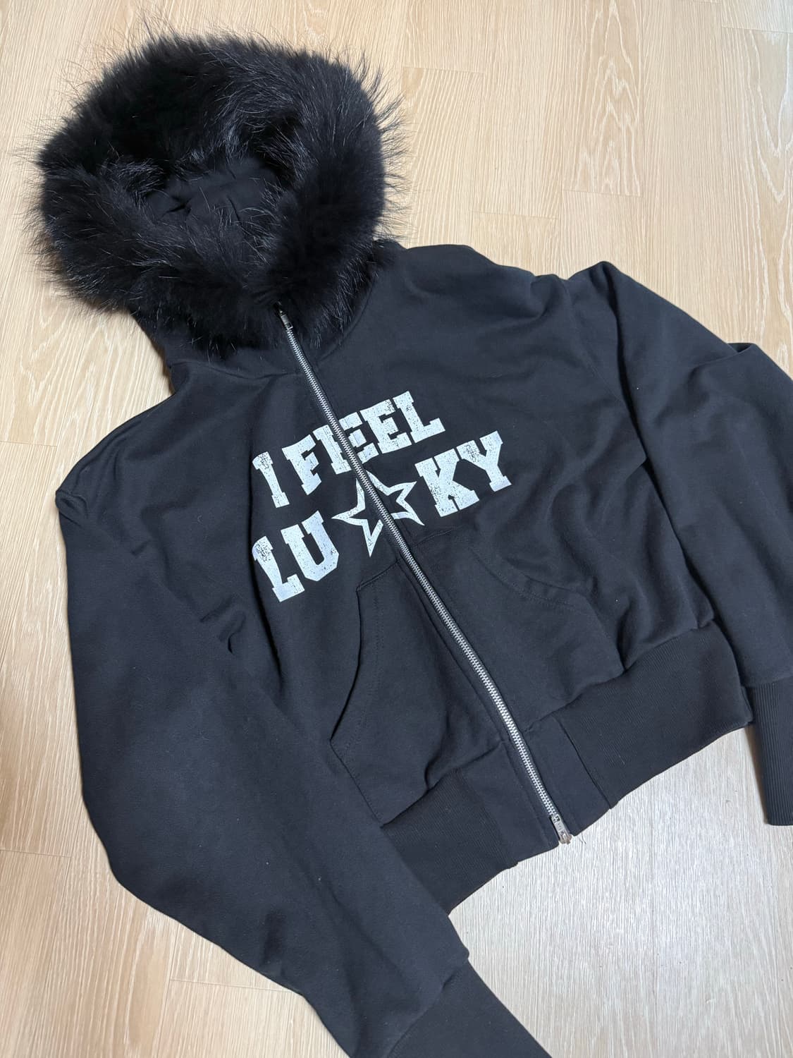 아이필럭키 럭키 퍼 후드집업 L 상품이미지2