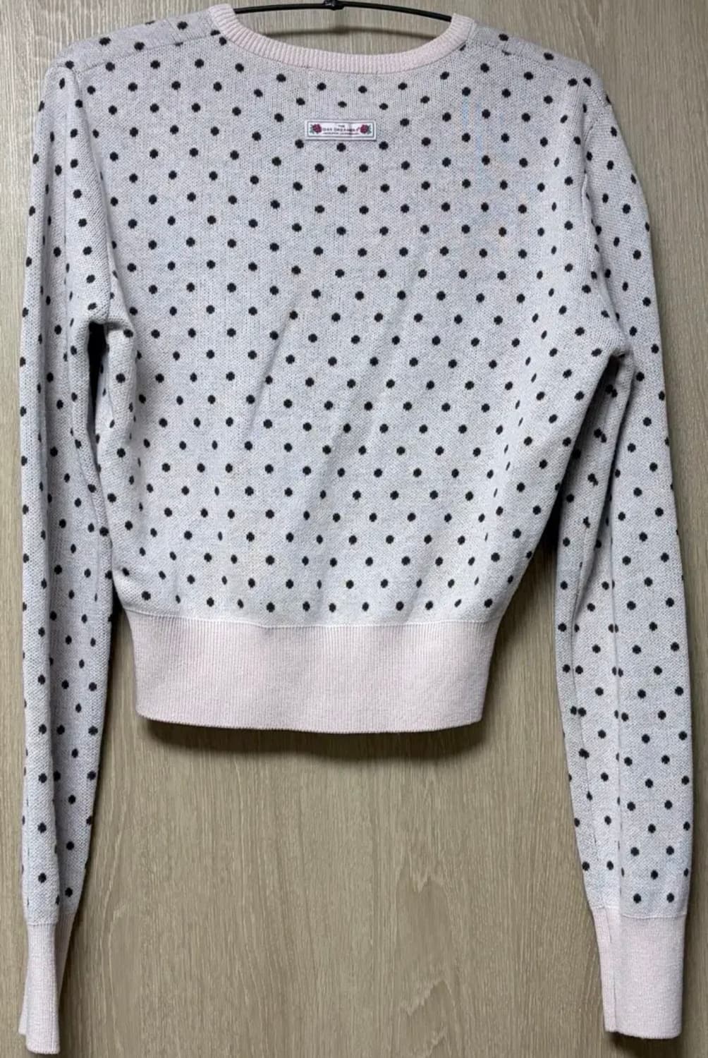 스컬프터 도트 가디건 핑크브라운 상품이미지3