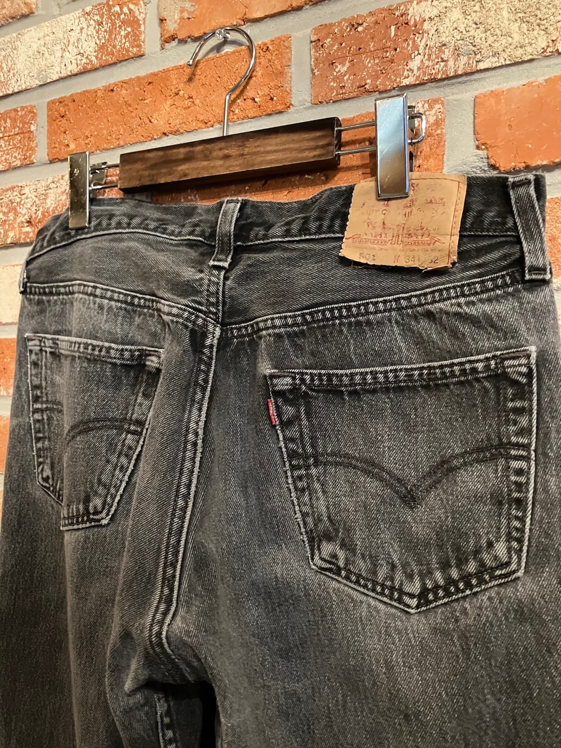 90s USA 빈티지 리바이스 501 0660 블랙진 흑청 데님 팬츠 상품이미지6