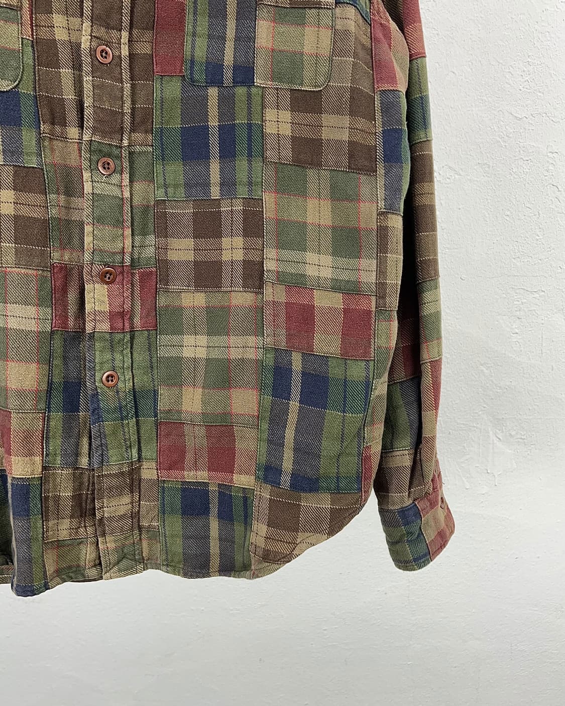 90s 폴로 랄프로렌 클래식 마드라스 패치워크 코튼 셔츠 상품이미지5