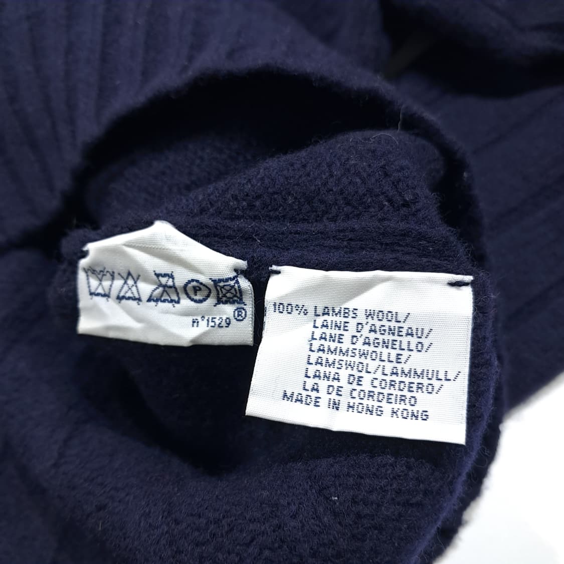 CL387 M 폴로 90s 홍콩판 램스울 케이블 네이비 니트 스웨터 상품이미지5