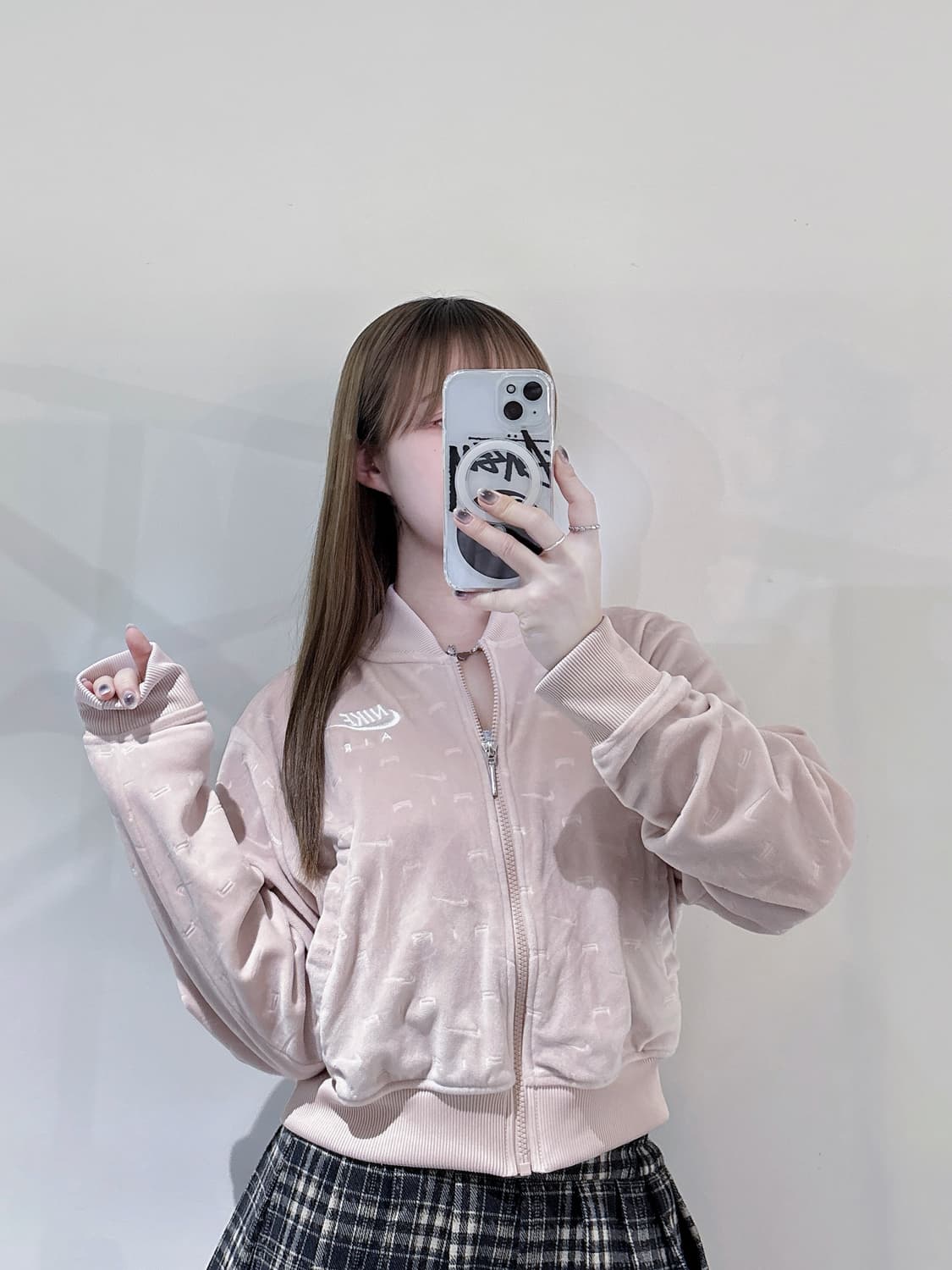 나이키 벨루어 크롭 핑크 트랙탑 상품이미지2