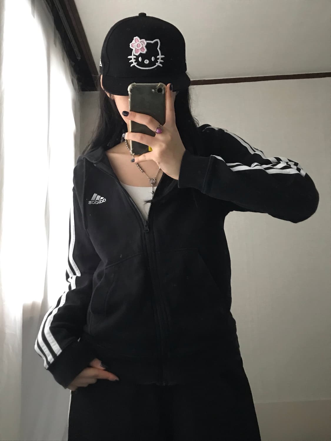 아디다스 블랙 삼선 후드집업 상품이미지5