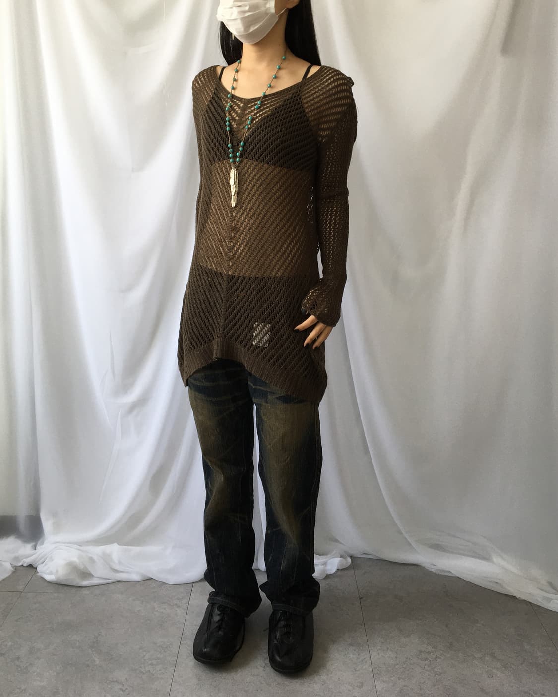 Khaki Punching knit 상품이미지6