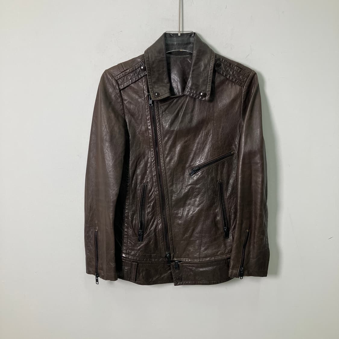 시스템 브라운 양가죽 라이더 자켓  상품이미지1