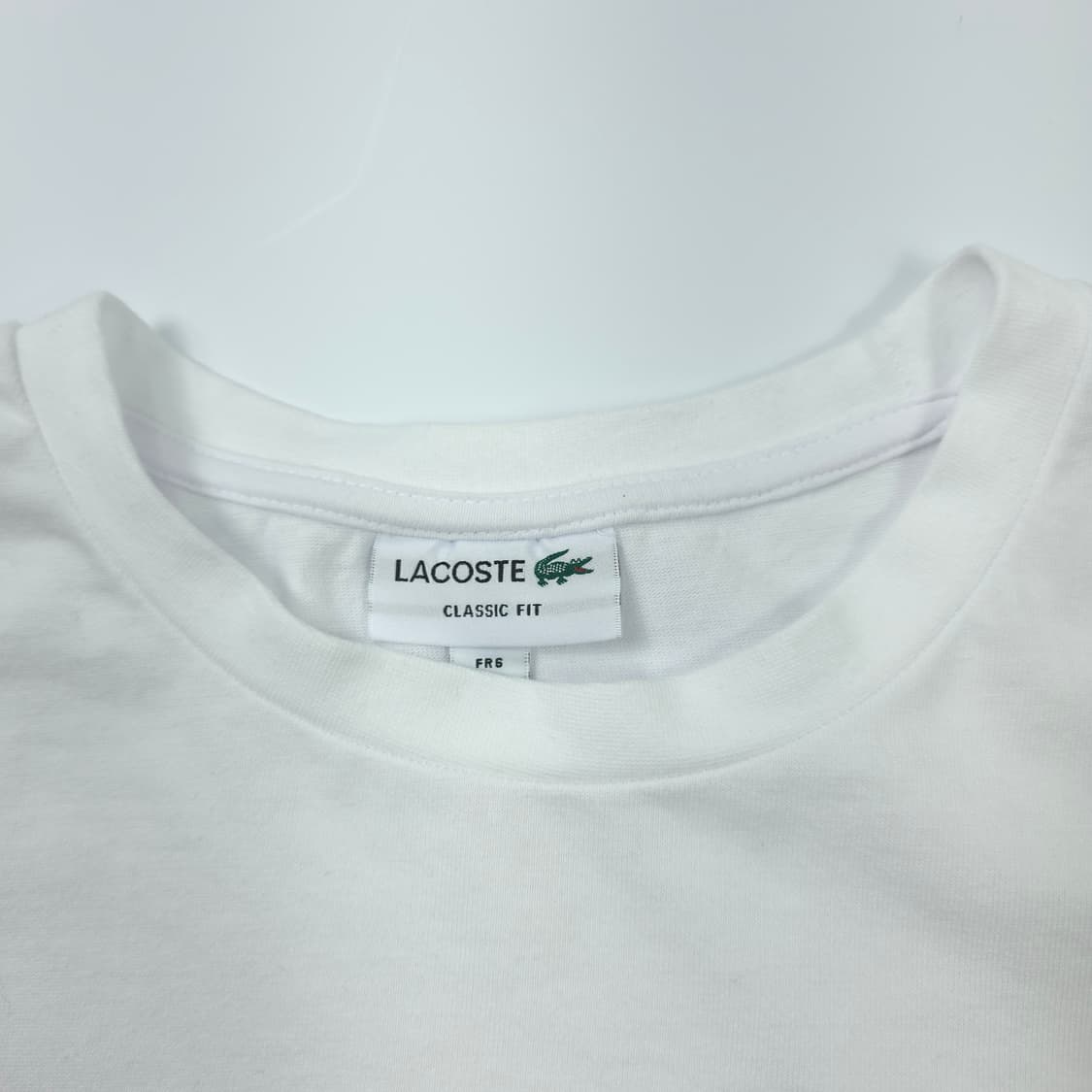 라코스테 클래식핏 포켓 코튼 티셔츠 화이트 (XL) 상품이미지4