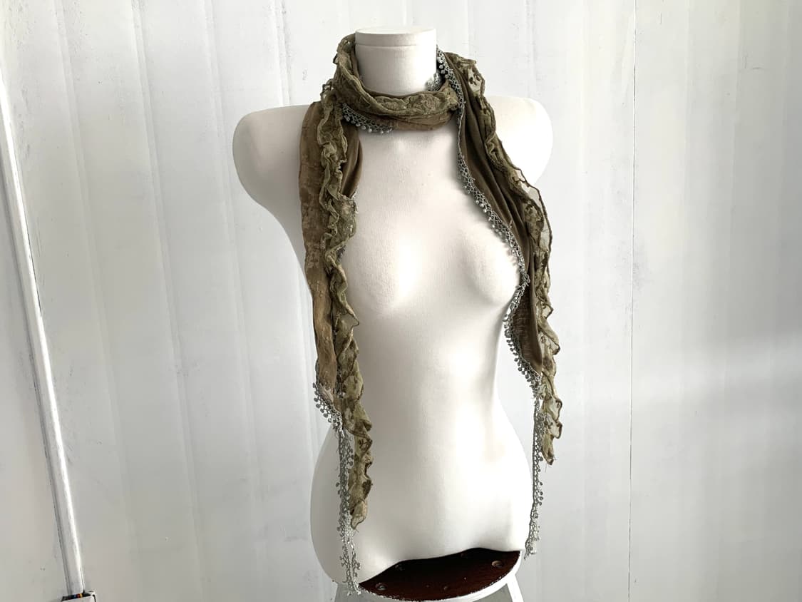 Khaki Fairy Lace Scarf 상품이미지2