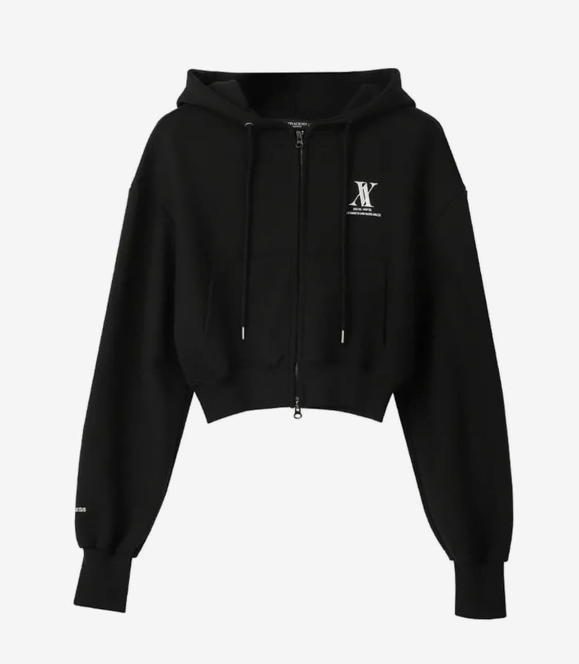 어반드레스 로고 크롭 후드 집업 블랙 M 상품이미지1