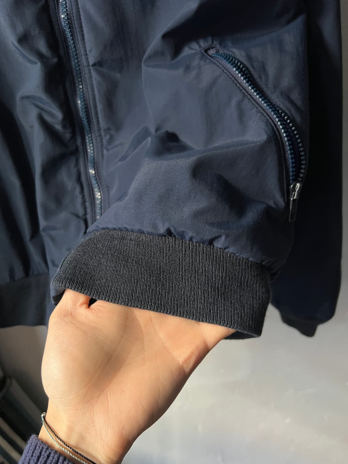 [XL]90's 엘엘빈 USA 딥파일 네이비 웜업 자켓 상품이미지6