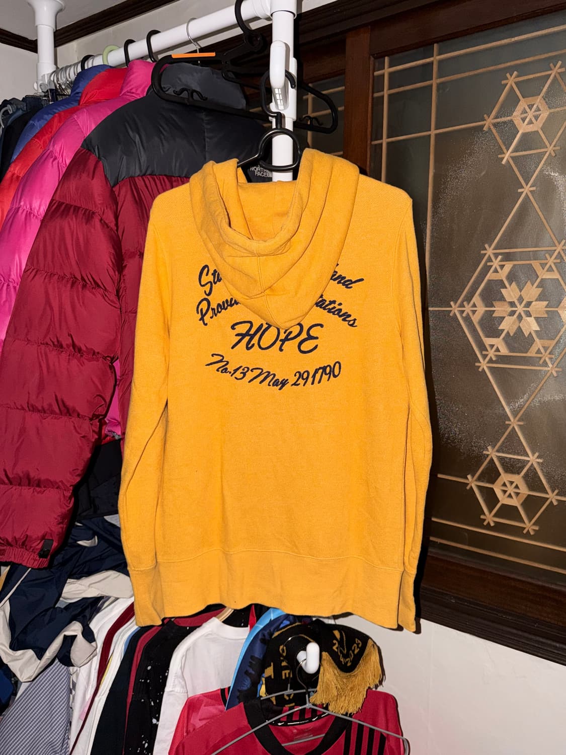 Back Number Latter 백 넘버 후드집업 옐로우 Y2K 상품이미지2