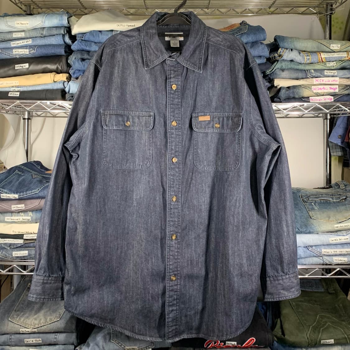 [L] 칼하트 헤비코튼 데님 워크셔츠 상품이미지2