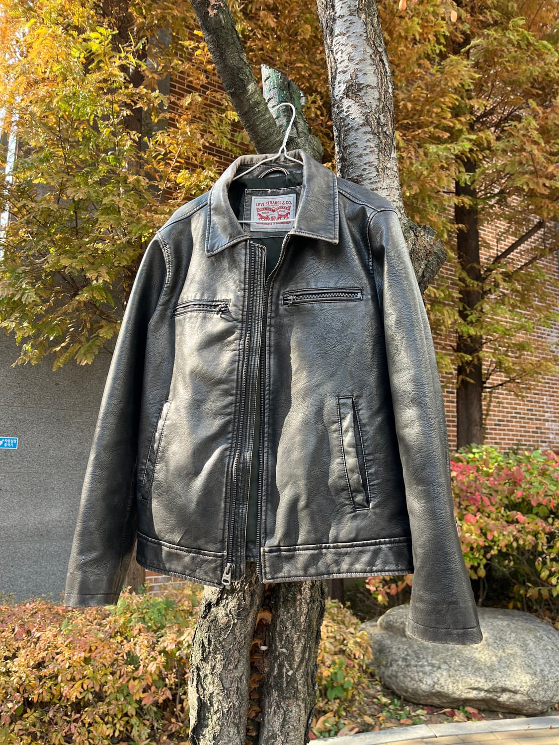 빈티지 리바이스 싱글 레더 자켓 상품이미지1