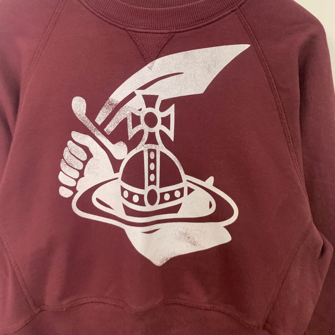 비비안웨스트우드 빅로고 버건디 스웻 맨투맨  상품이미지4