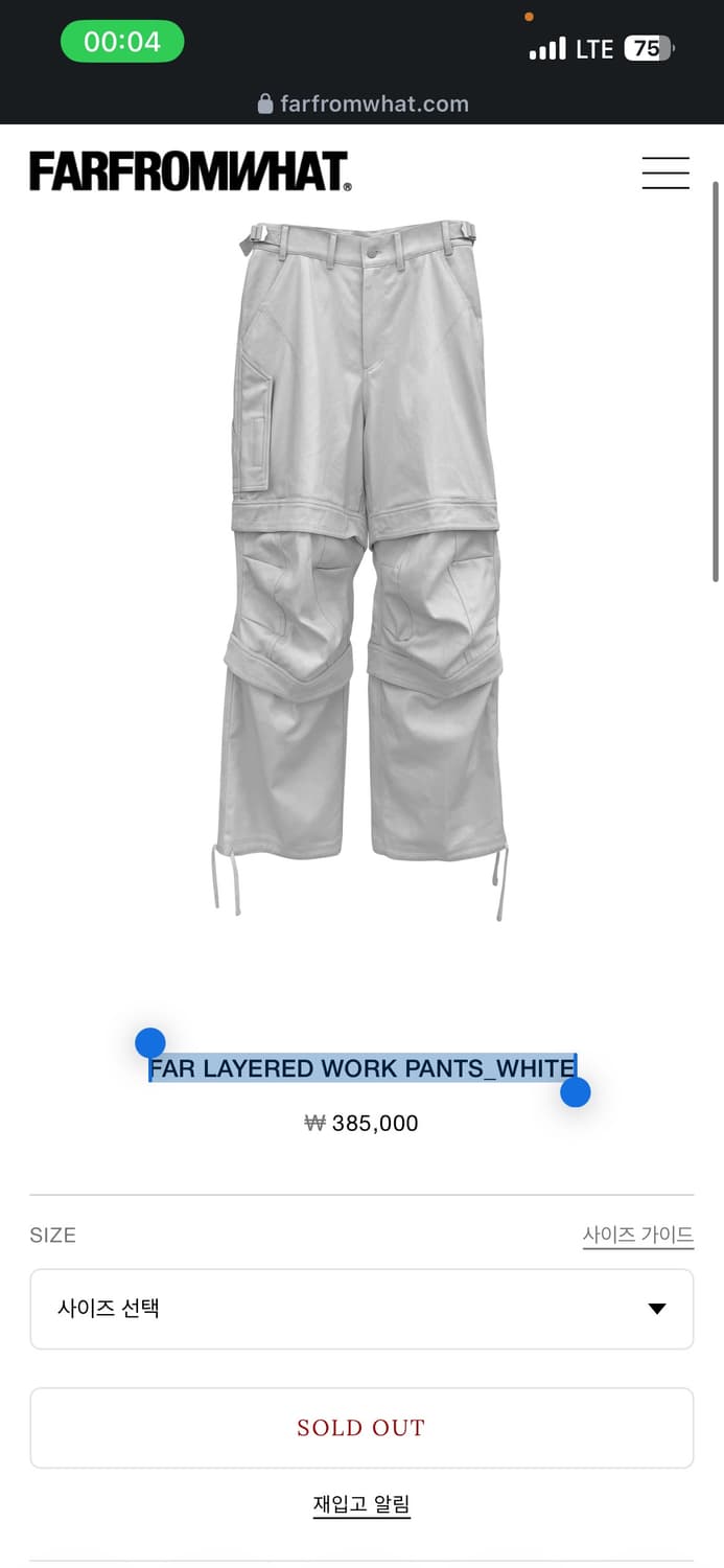 [2] FAR LAYERED WORK PANTS 파아카이브 카고팬츠 상품이미지1