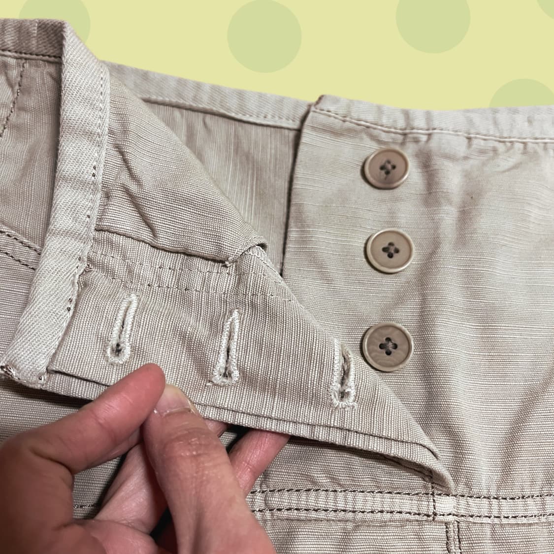 빈티지 막스앤코 베이지 코튼 슬릿 스커트 상품이미지3