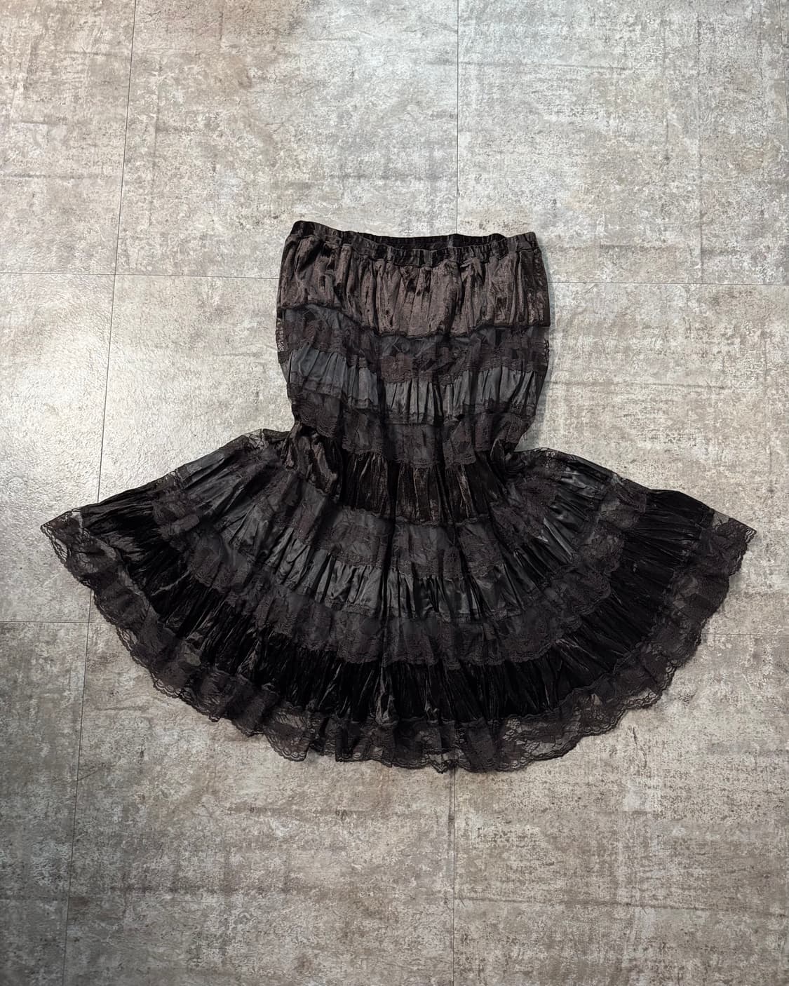 벨벳 레이스 투피스 패치 롱 스커트 3pcs SET 상품이미지9