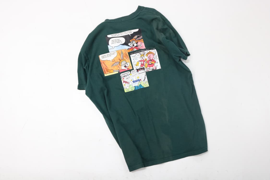 루니툰 빈티지 벅스바니 그래픽 그린 반팔 티셔츠 (L) 상품이미지2