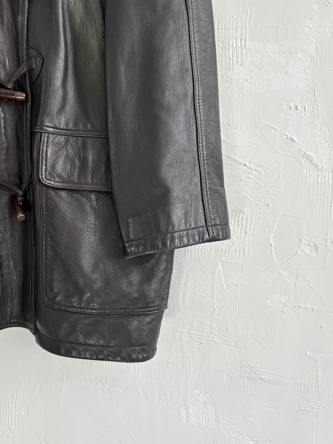 Burberrys 버버리 레더 후드 더플 코트 상품이미지7