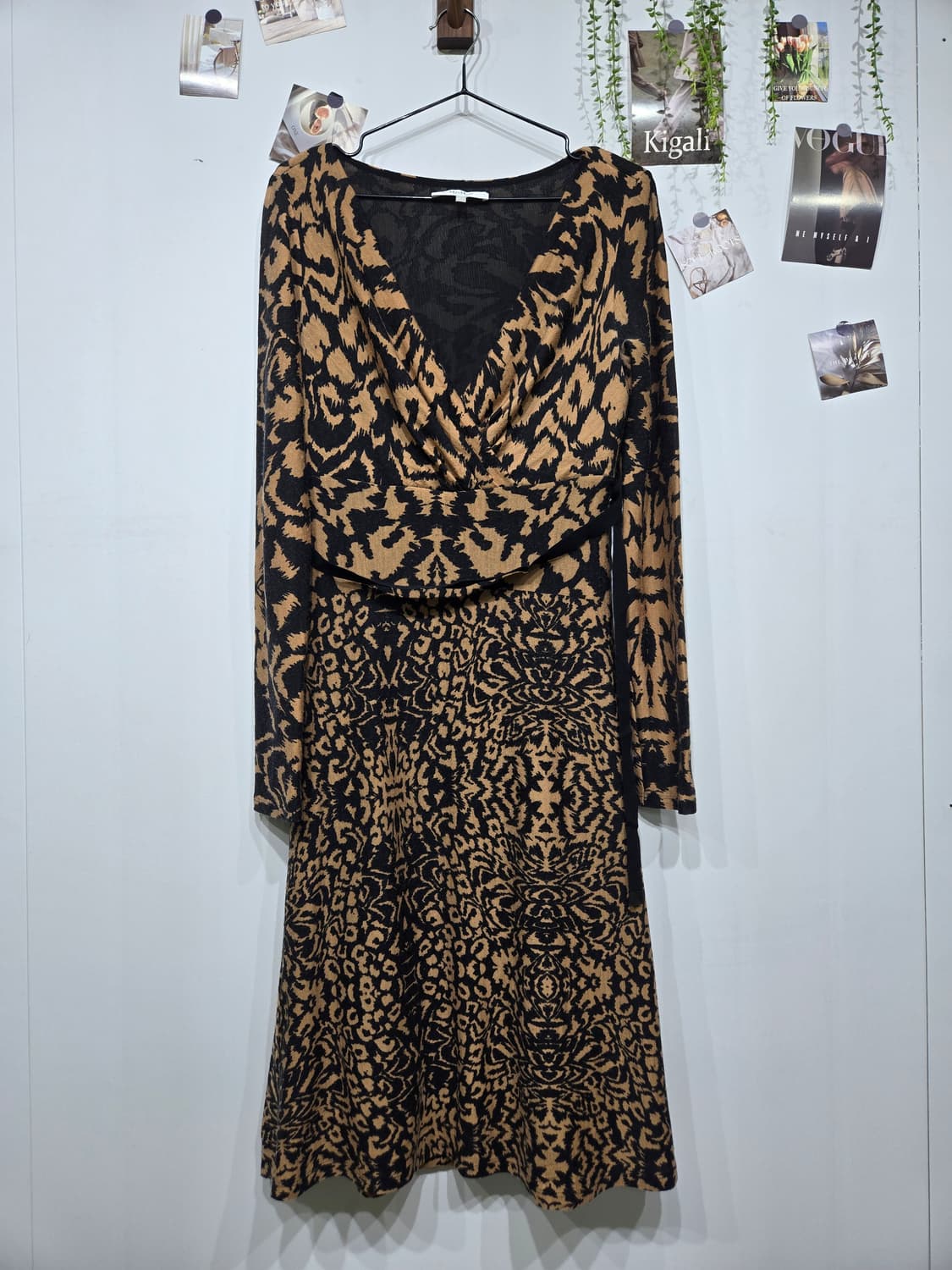 막스마라 레오파드 랩 스타일 롱 원피스 상품이미지3