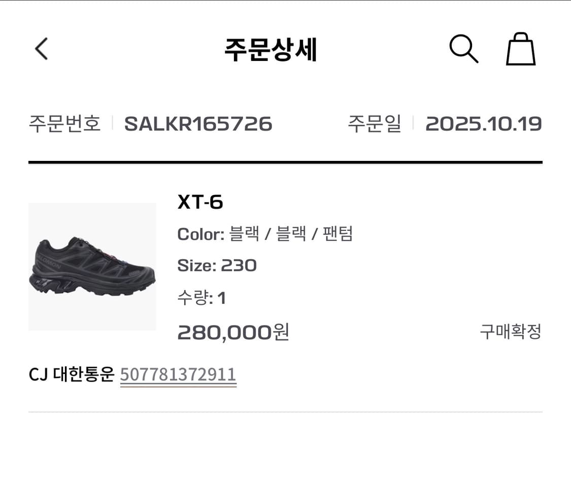 살로몬XT-6 블랙/팬덤 상품이미지10