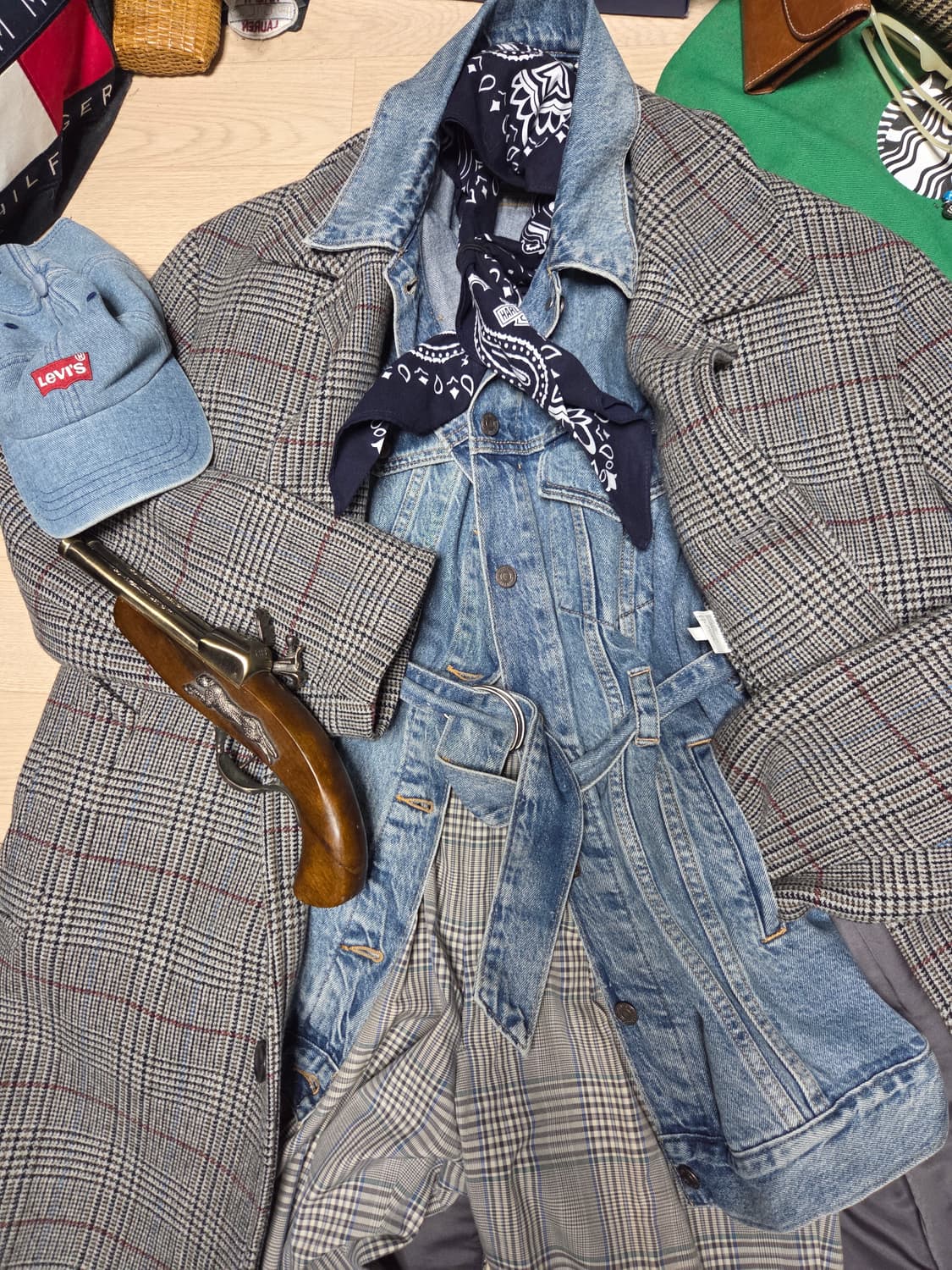 T.I FOR MAN 울 코트 체크 110 발마칸 싱글 체스터 xxl 상품이미지5