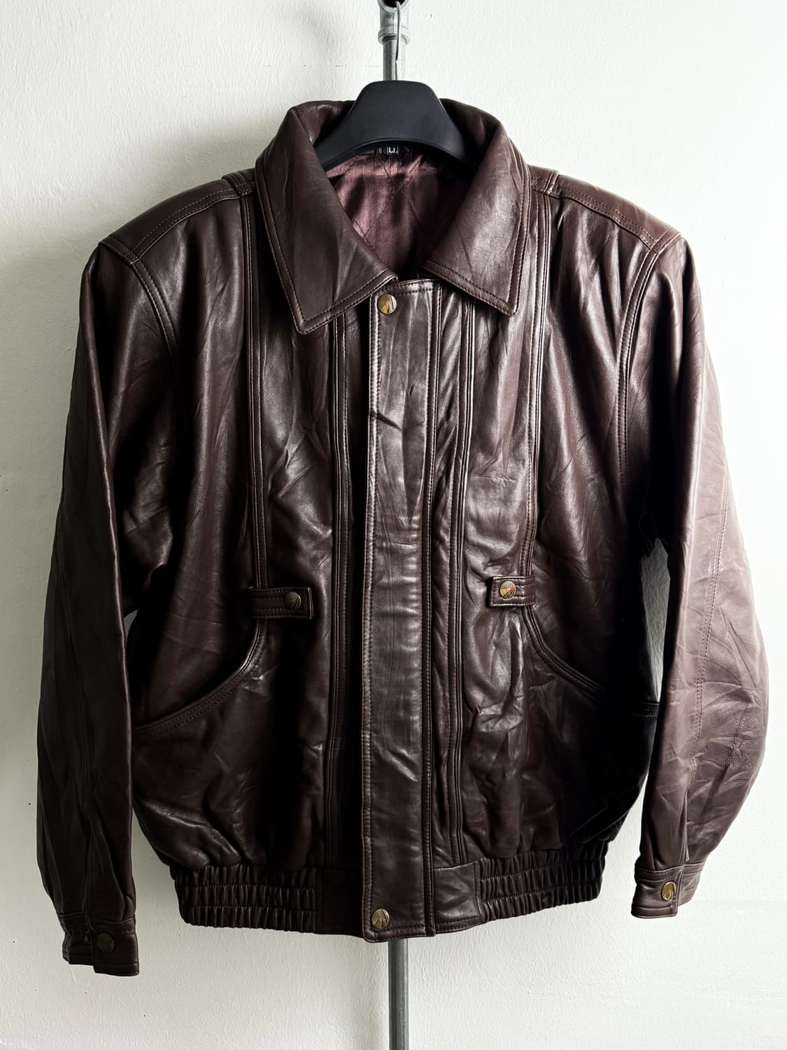  Vintage Sheepskin Leather Bomber jacket 상품이미지3