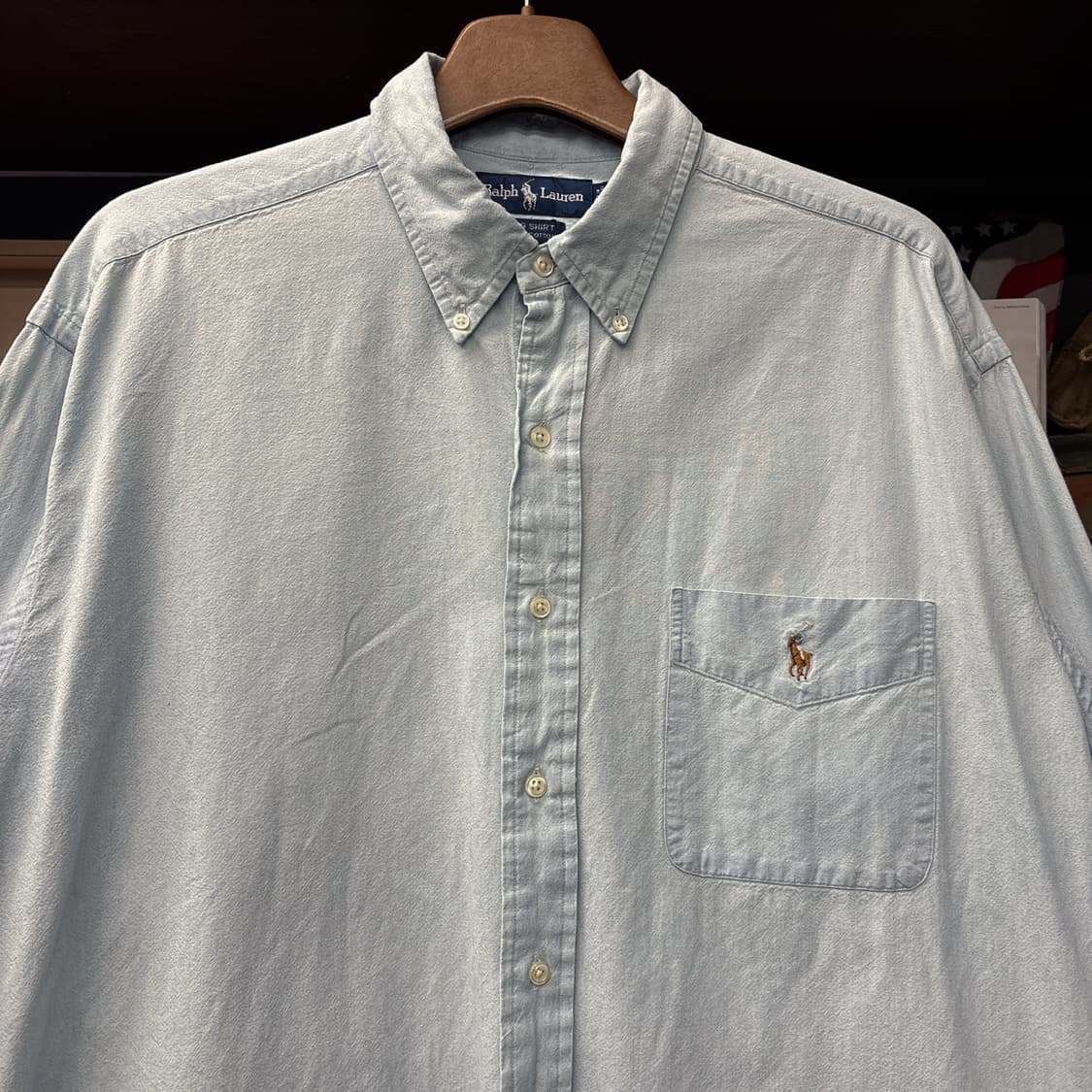 90s 폴로 랄프로렌 Big Shirt 라인 샴브레이 셔츠  N1008 상품이미지3