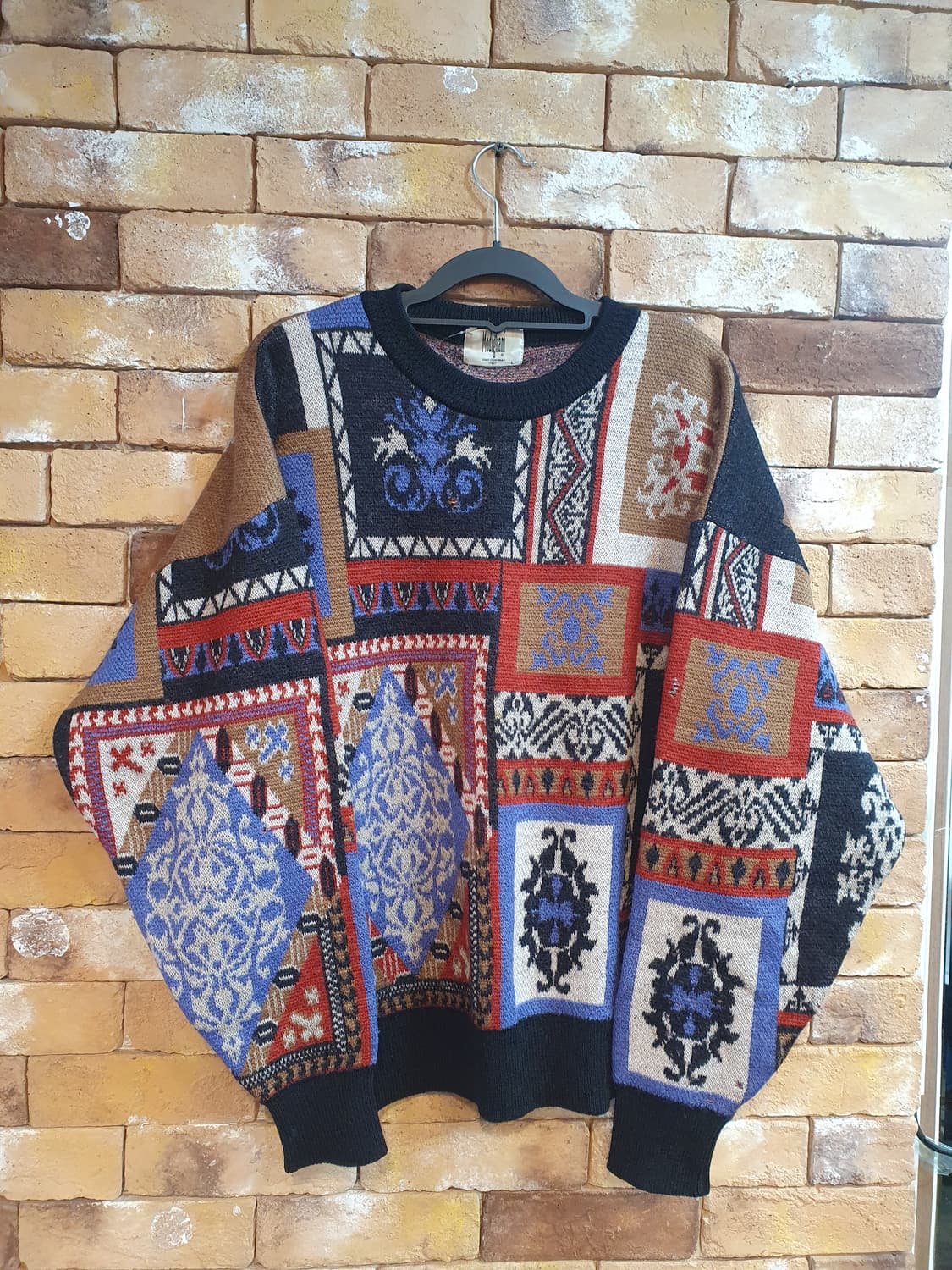 이태리 Modighani 빈티지 패턴 니트 L 상품이미지1