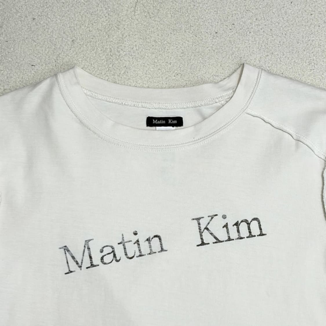 MATIN KIM 오버로크 크롭 반팔티 M 상품이미지4
