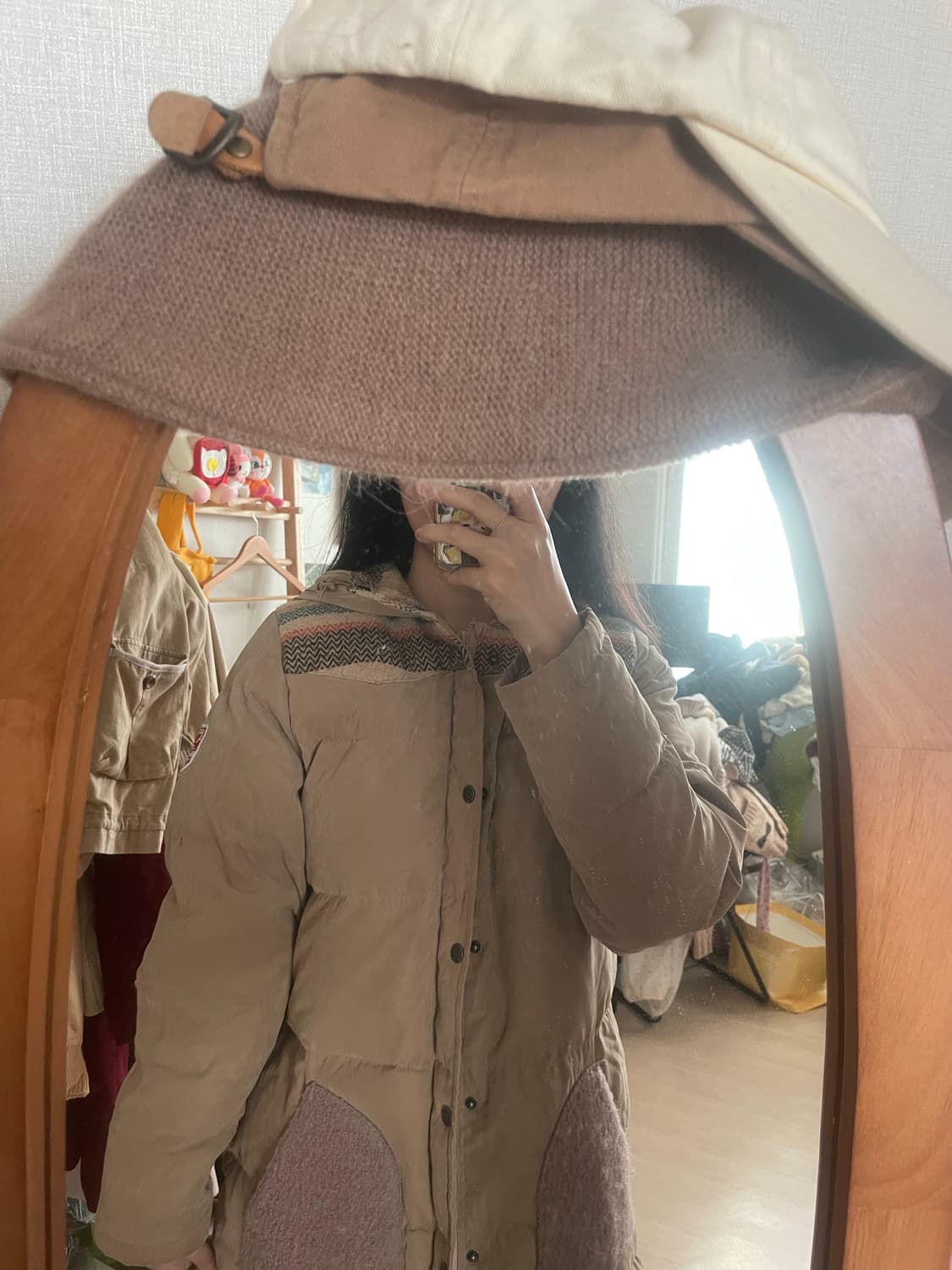 모리걸 빈티지 티티카카 구스다운 배색 후드 롱패딩 상품이미지6