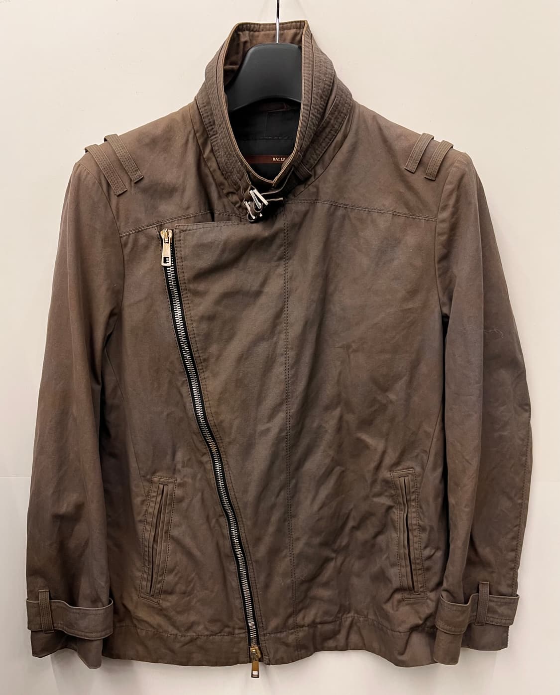 발리 Bally 바이커 코튼 자켓 브라운 상품이미지1
