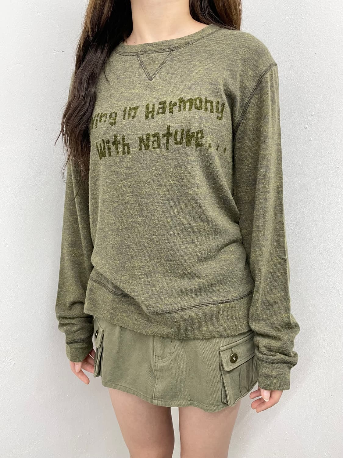 카키 레터링 슬리브 상품이미지3