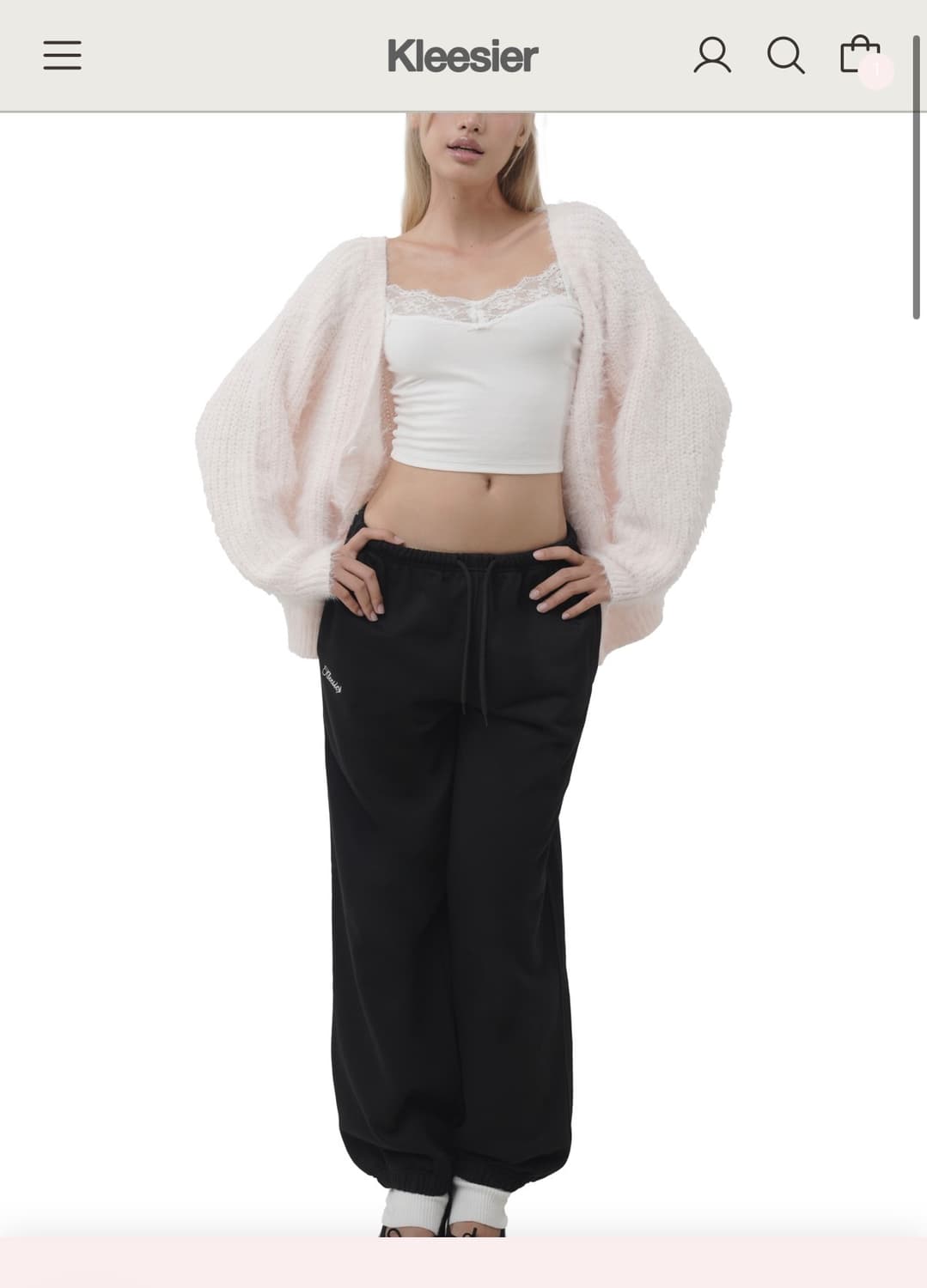 클리시어 슈가플럼 헤어리 가디건 핑크 상품이미지1