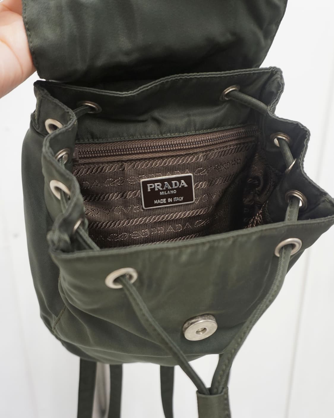 PRADA khaki nylon mini backpack 상품이미지6