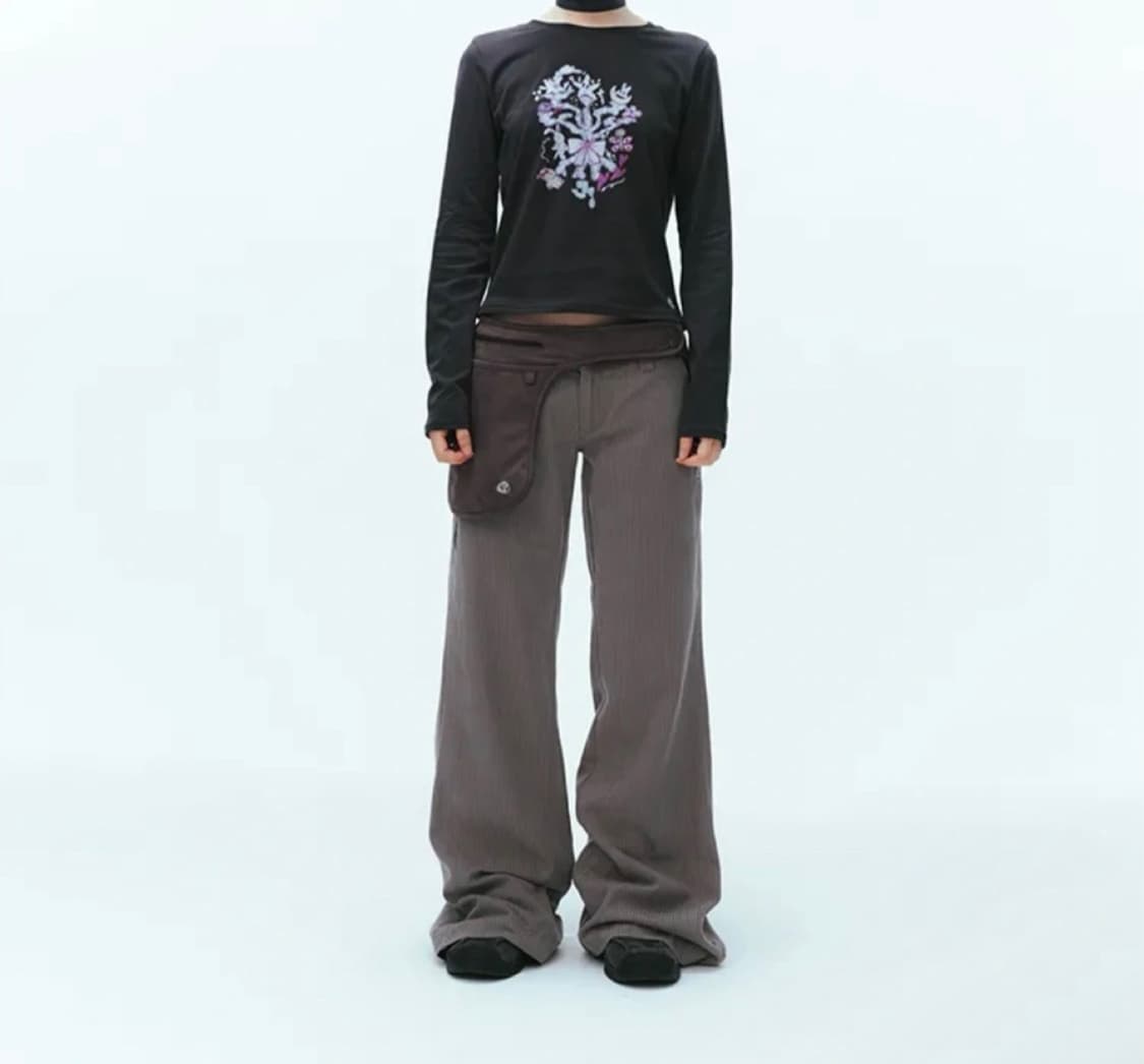 코이세이오 스웨이드 벨트백 브라운 상품이미지2