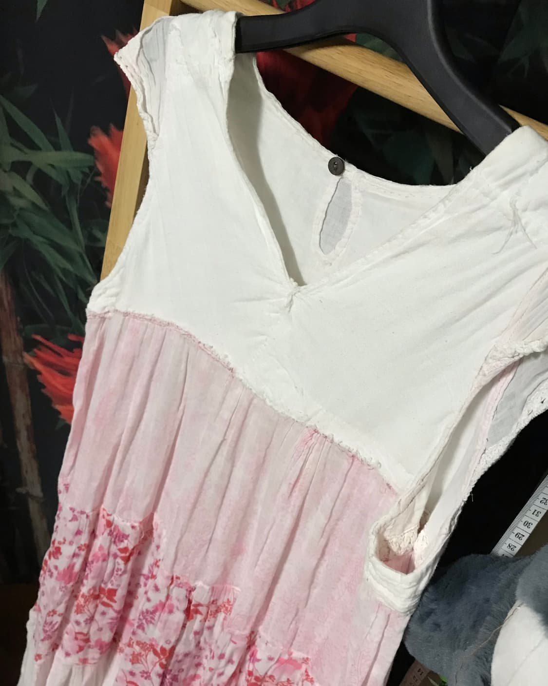 모리걸 잔꽃 핑크 원피스 + 아이보리 니트 크로셰 후드집업 set 상품이미지6