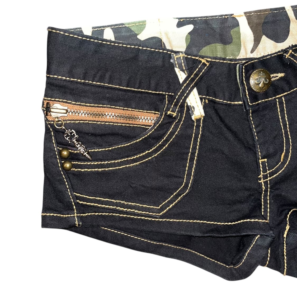 d.i.a 다이아 지퍼참 카모 포인트 데님숏팬츠 갸루y2k펑크 상품이미지2