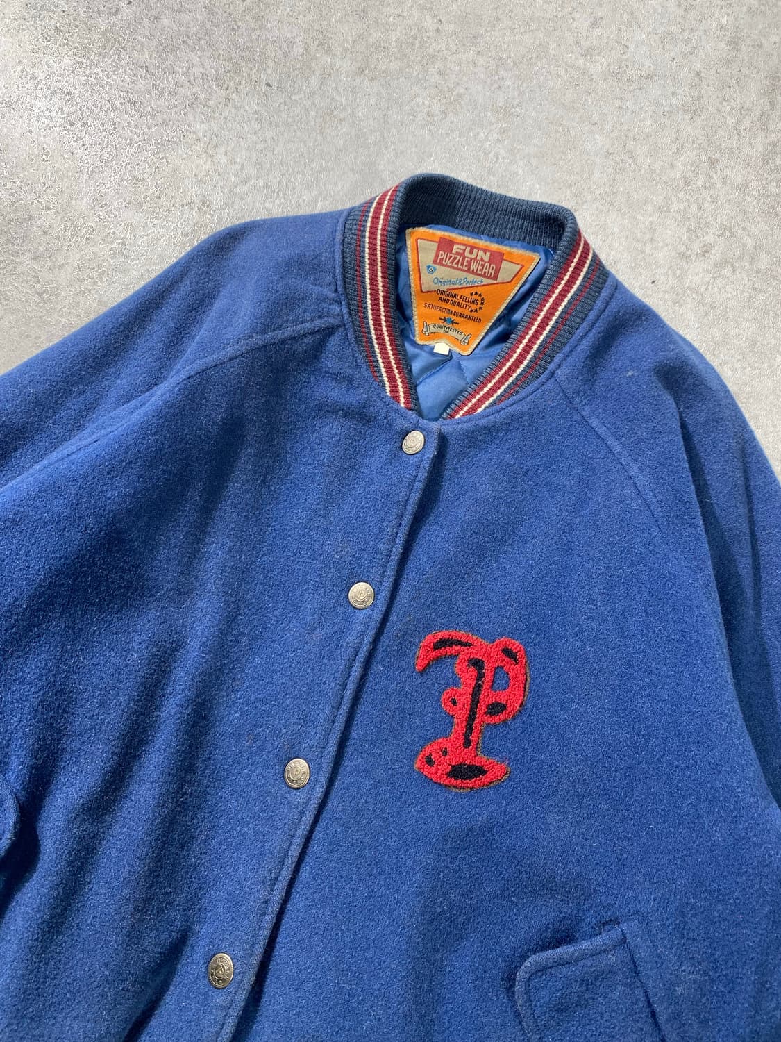 [95-100] 90s Fun Puzzle 빈티지 울 바시티자켓 상품이미지2