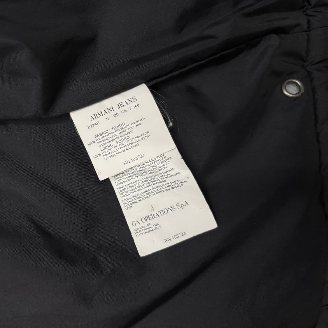 00's 아르마니 진스 퀼티드 나일론 자켓 상품이미지10