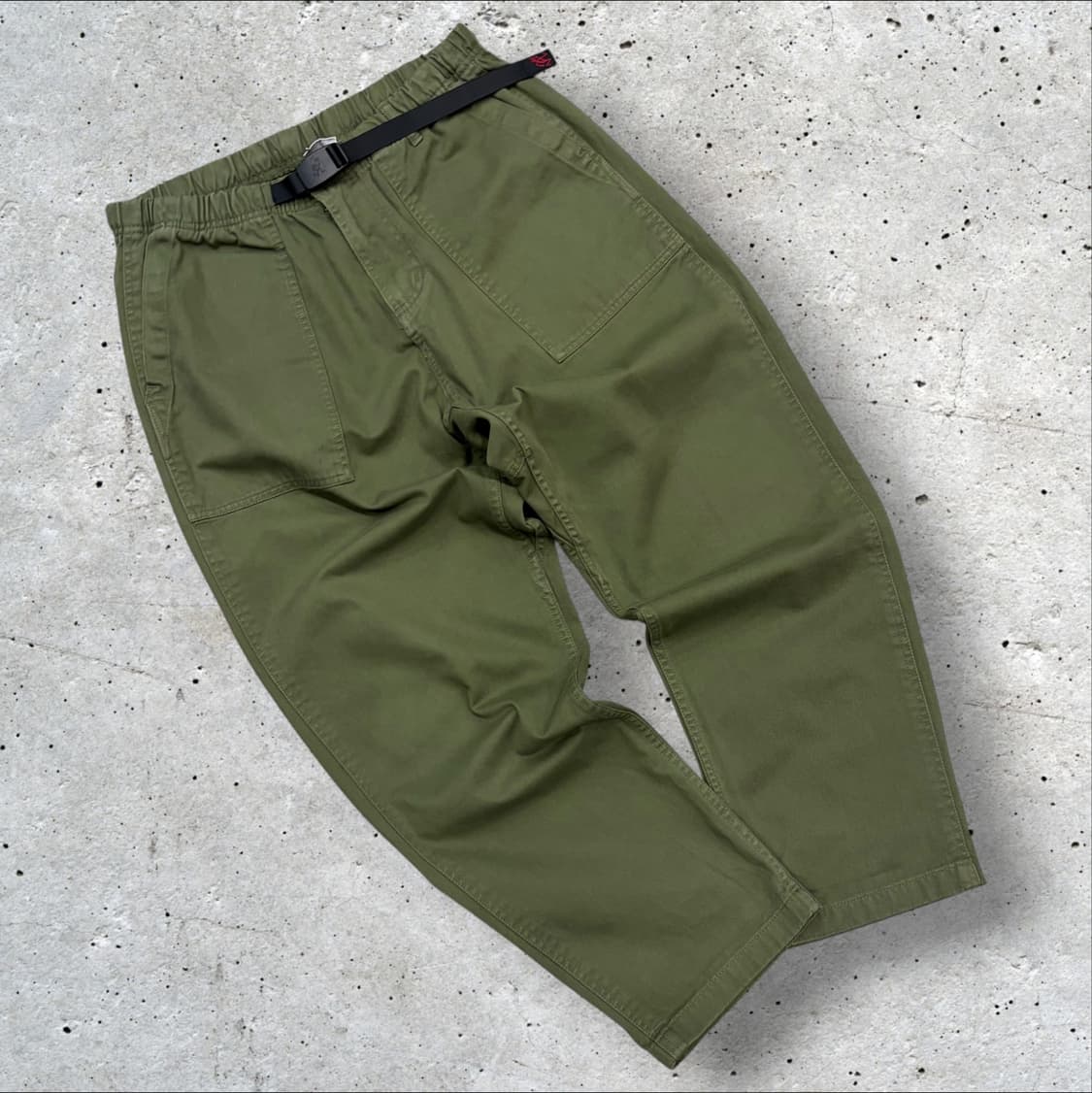 [M] 그라미치 벨트 카키색 면바지 코튼 팬츠 D566 상품이미지1