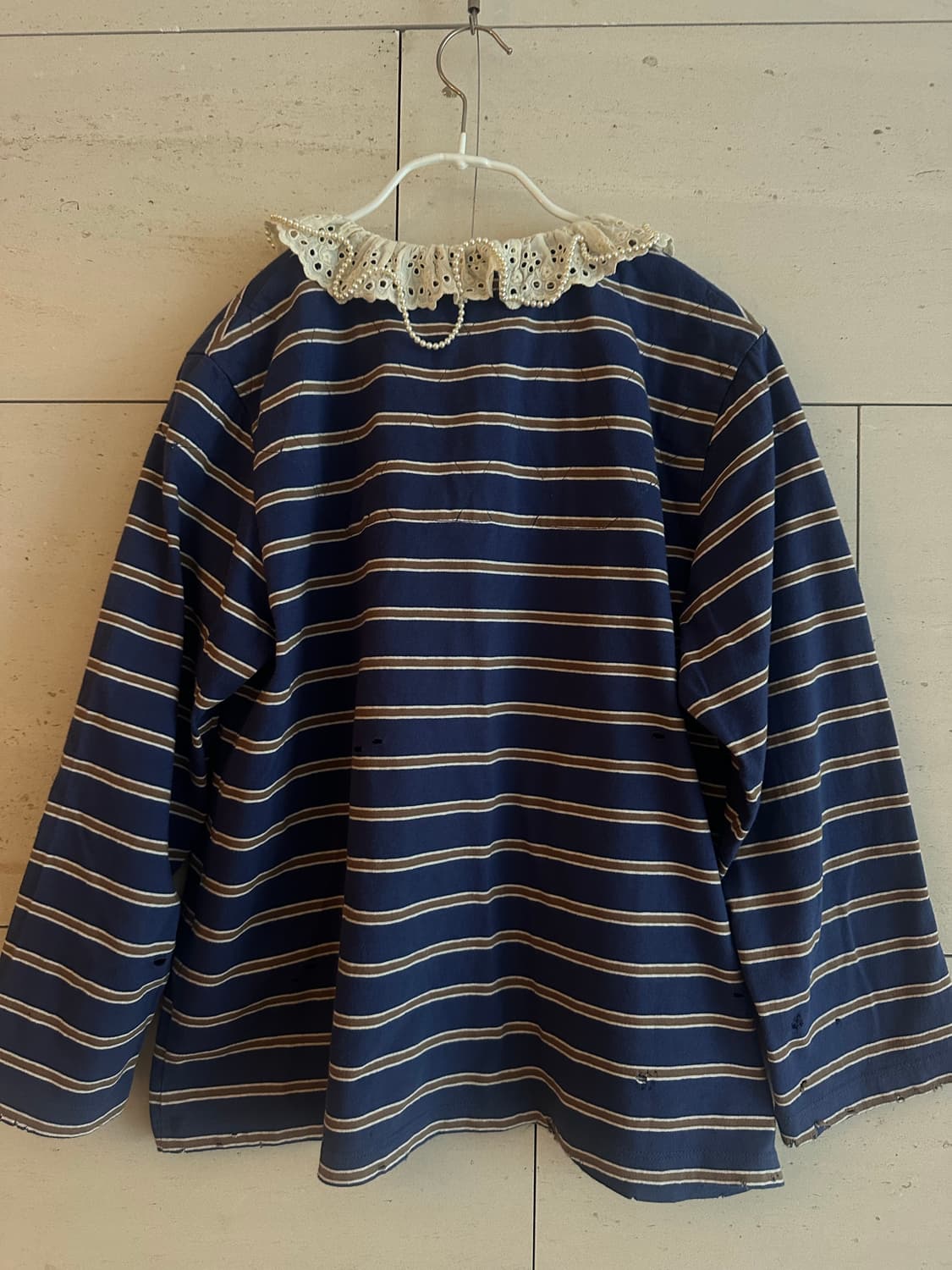 (택 있는 새상품) STANDALONE 레이스 스트라이프 폴로 상품이미지5