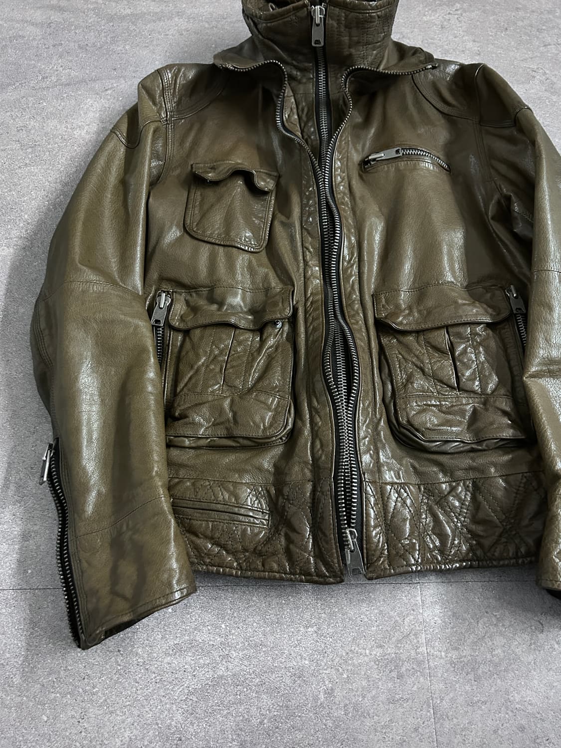 더블 지퍼 하이넥 램스킨 자켓 상품이미지9