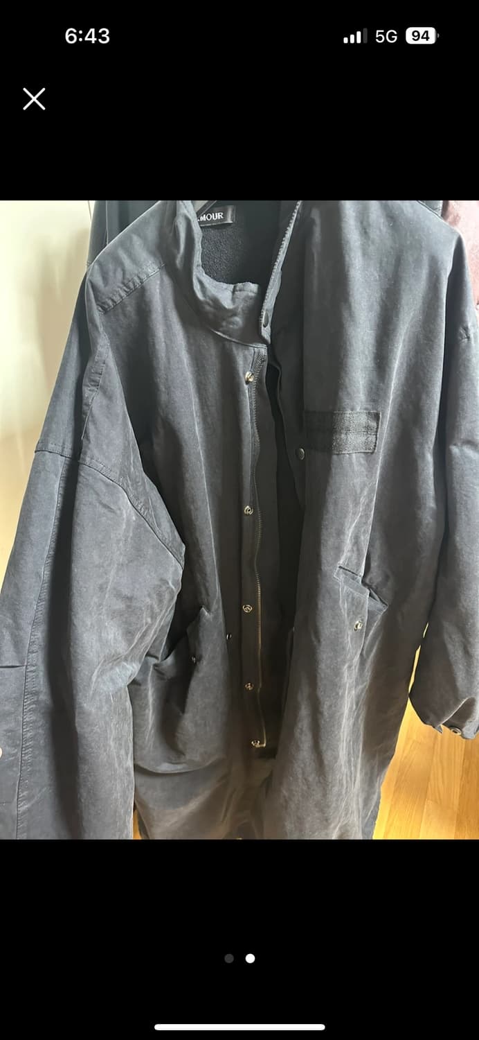 블랙 롱 야상 자켓 (오버핏) 상품이미지2