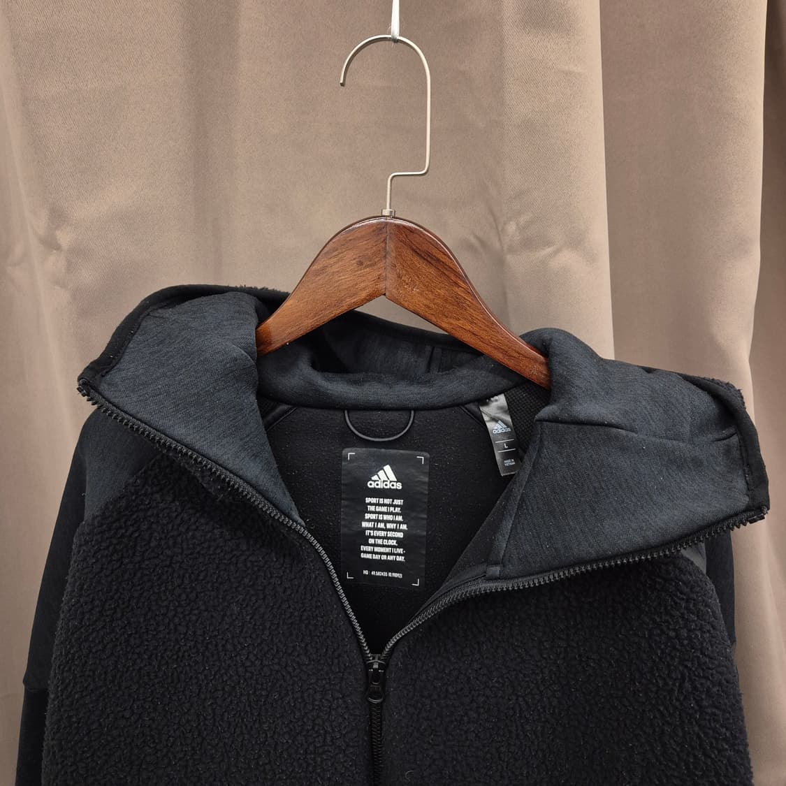 아디다스 플리스 후드 집업 L 상품이미지2