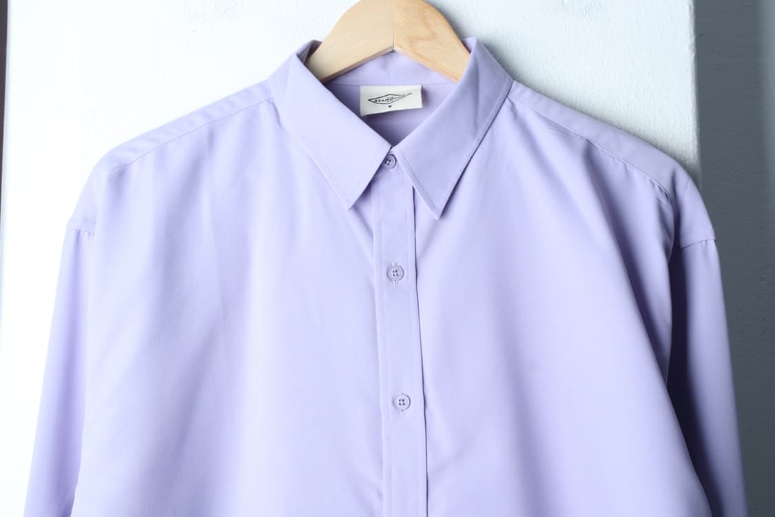 (M-XL) 제너럴 아이디어 셔츠 남방 오버핏 연보라 무지-H33277 상품이미지3