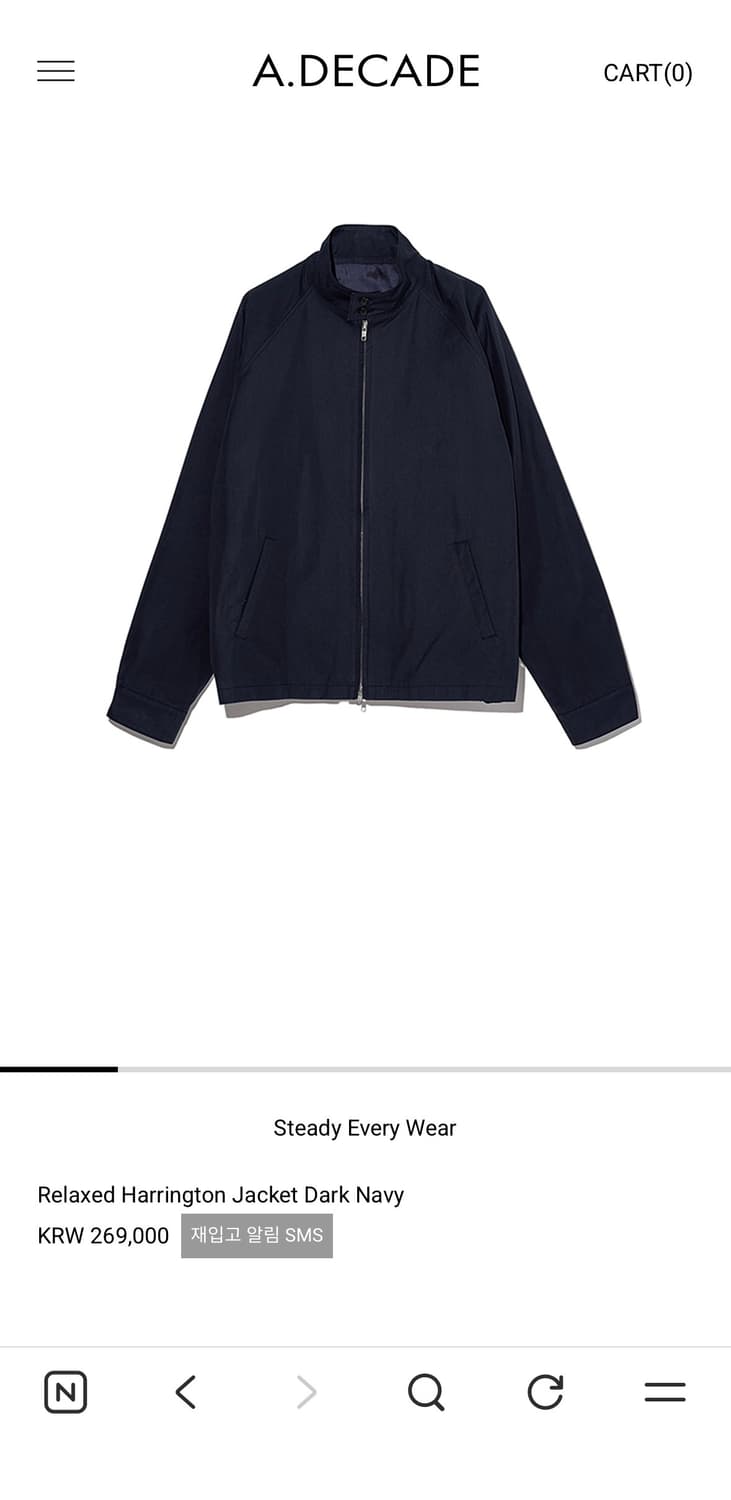 [2] 스테디에브리웨어 릴렉스드 해링턴 자켓 다크네이비 상품이미지1