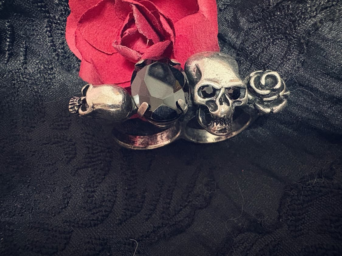 Punk Rose Double Finger Ring 상품이미지2